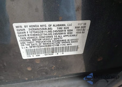 2014 Acura Mdx Technology Package z USA, uszkodzony, nr VIN 5FRYD3H43EB012196